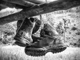 hanging hiking boots